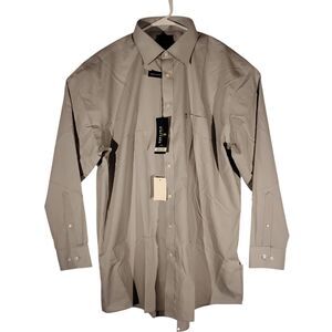 Stafford travel dress shirt mens XL Xlarge 17.5 34-35 grey rockefeller regular